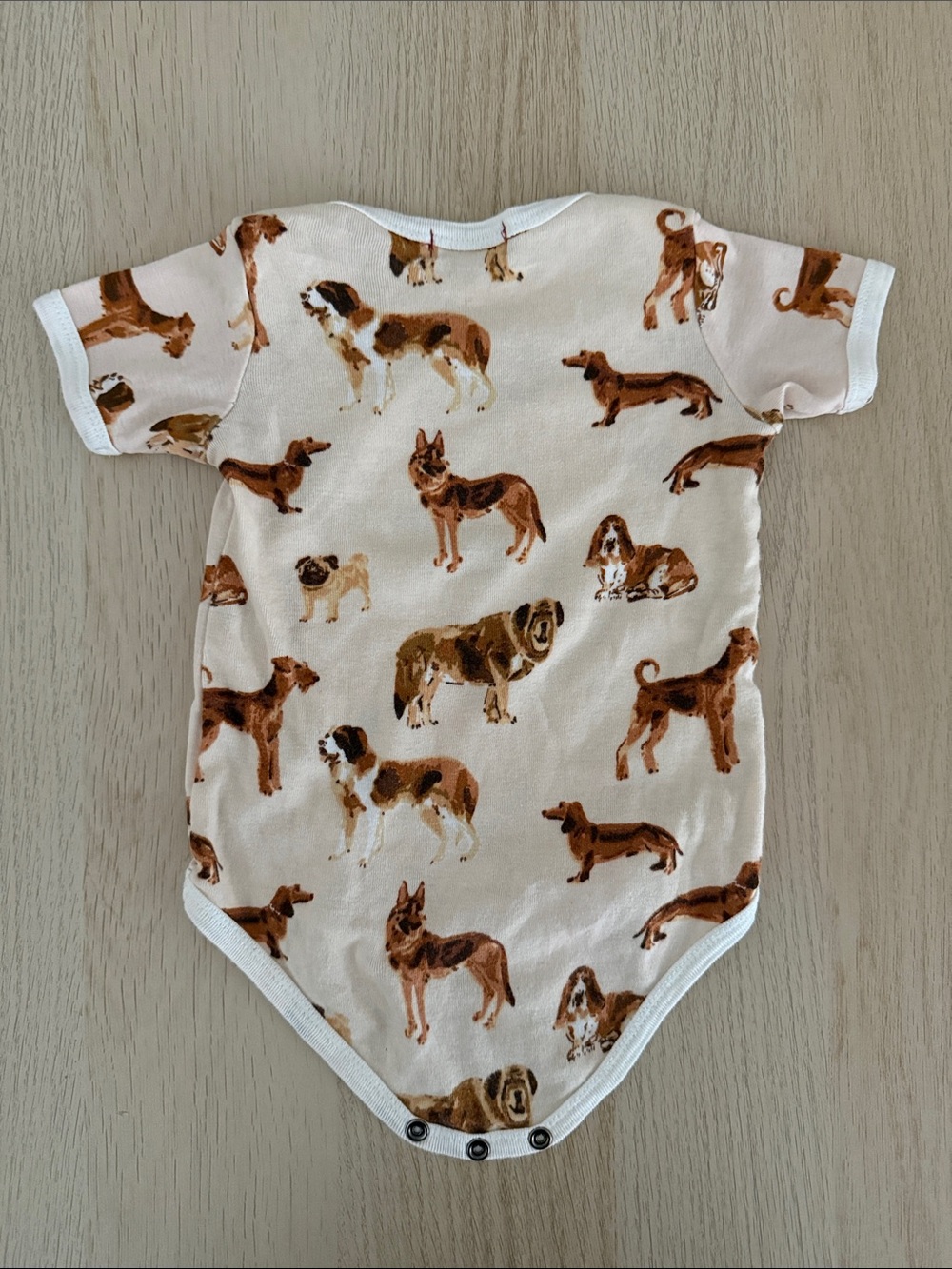 Milkbarn Cream and Brown Dog Print German shepherd basset hound dogs NWOT - Picture 3 of 3